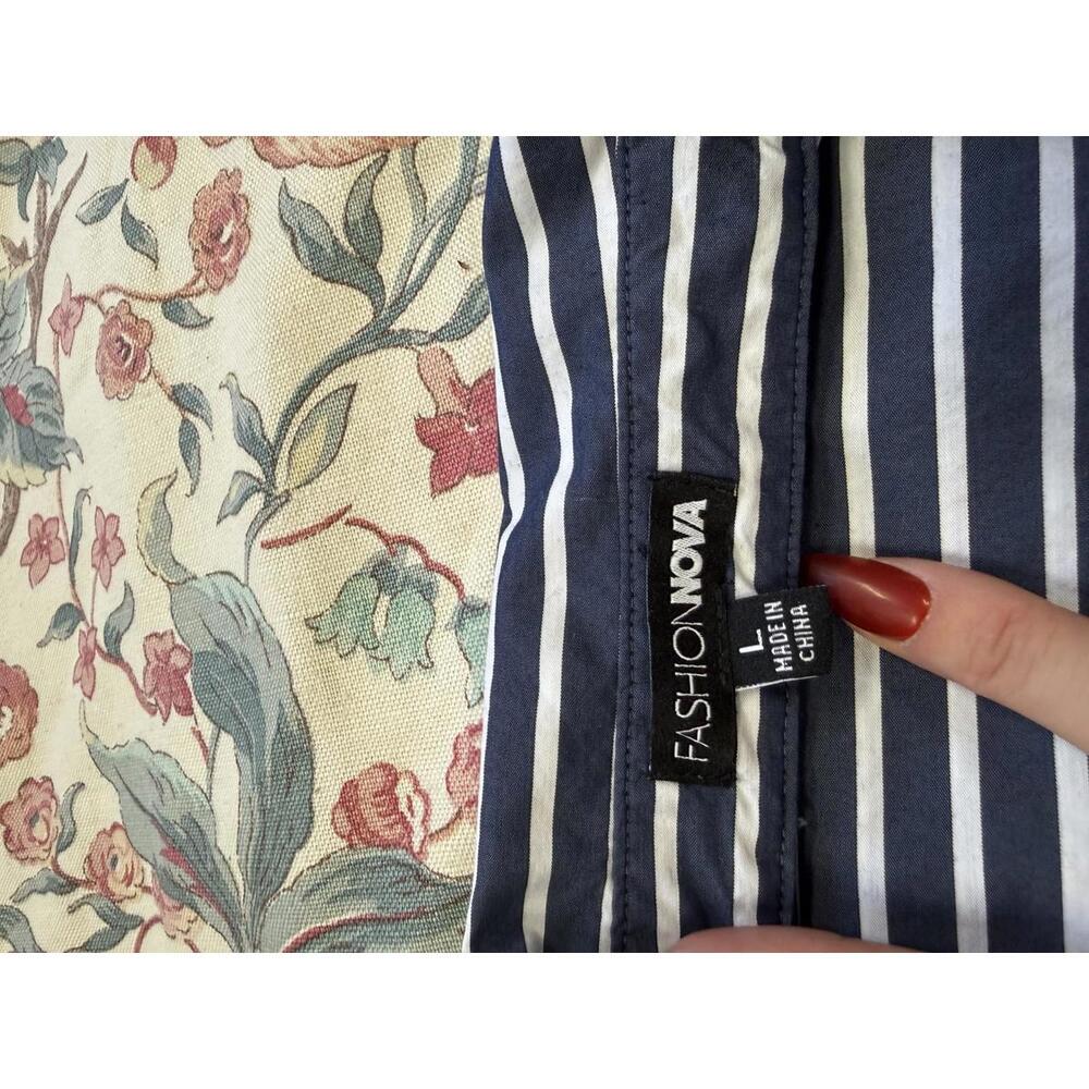 Fashion Nova Striped Shirt Dress with Corset Detail wired size L - Picture 6 of 8